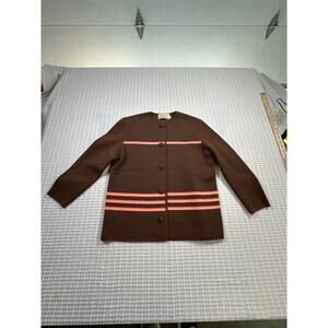 Vintage 70s Richard Steven Virgin Wool Sweater Brown Hong Kong women's 14